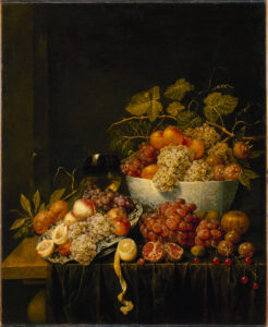 Адриан ван Утрехт (1599 – 1652) "Натюрморт с виноградом". 1640-е. Холст, масло. 119,0 × 99,0. Государственный Эрмитаж